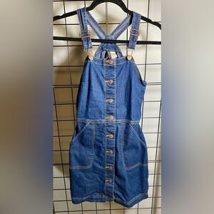 Divided H&M stretch denim button down fitted skirtall EUC